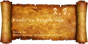 Kovács Virgínia névjegykártya